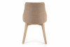 GRAPO Skandynawskie krzesło kubełek z podłokietnikami brązowe na naturalnych drewnianych nogach ciemny beżowy/dąb sonoma - zdjęcie 5