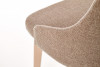 GRAPO Skandynawskie krzesło kubełek z podłokietnikami brązowe na naturalnych drewnianych nogach ciemny beżowy/dąb sonoma - zdjęcie 6