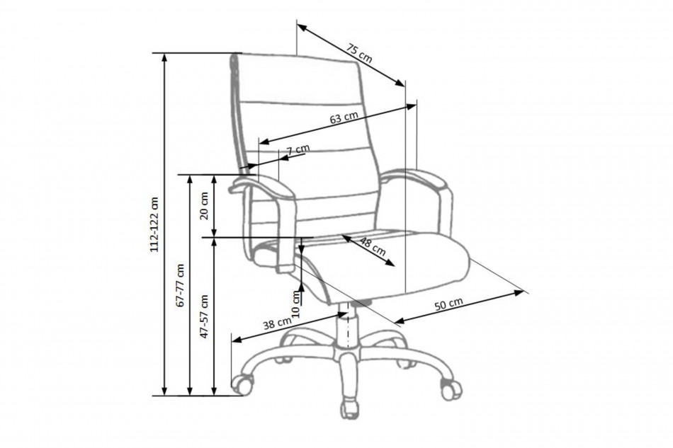 ENSI Skórzany fotel do biurka obrotowy czarny czarny - zdjęcie 1