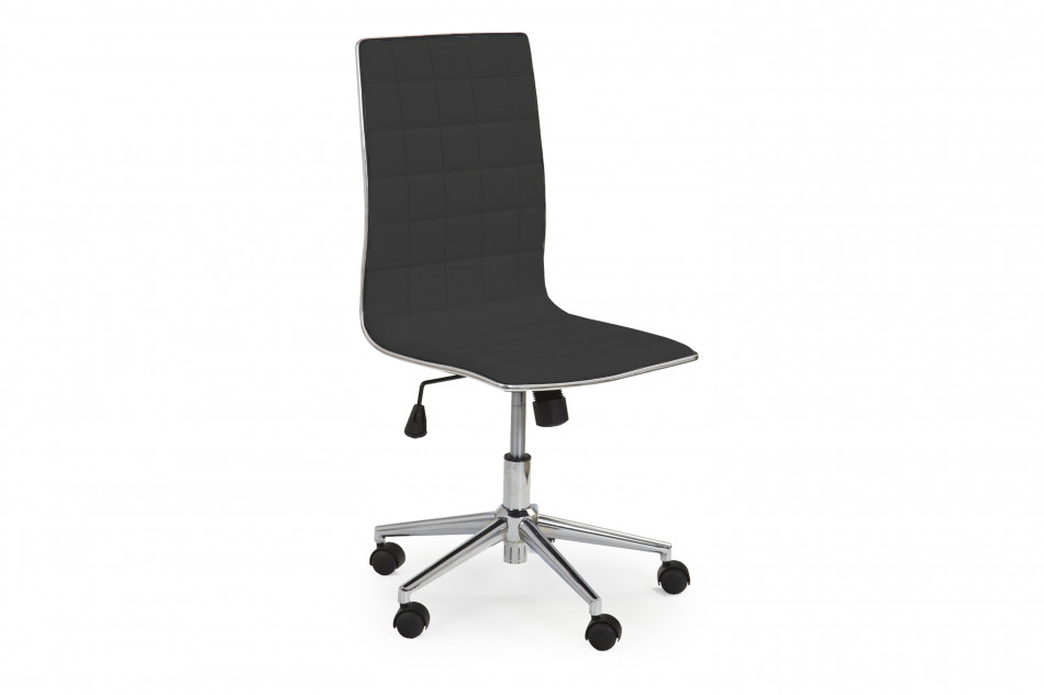 EMER Proste krzesło obrotowe pikowane czarne czarny - zdjęcie 0