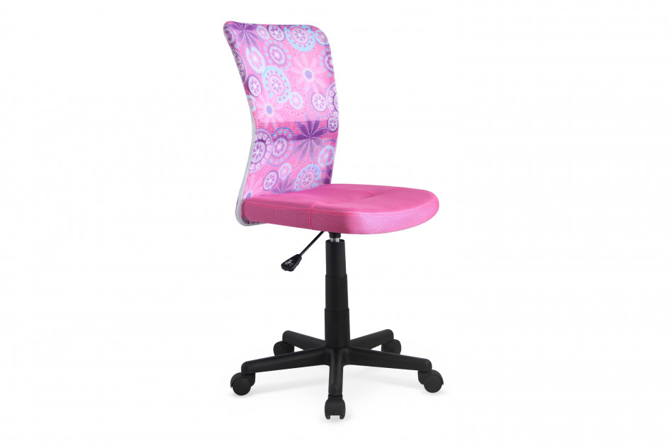 BARYA Krzesło do biurka dla dzieci obrotowe różowe różowy - zdjęcie 0