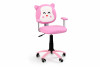 BRIGI Krzesło obrotowe do biurka dla dziewczynki z podłokietnikami różowe różowy - zdjęcie 1