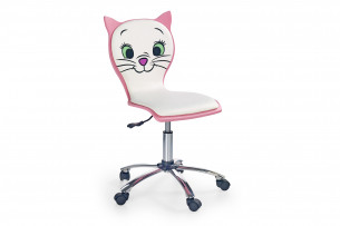 BUNO, https://konsimo.pl/kolekcja/buno/ Krzesło do biurka dla dziewczynki kitty biały/różowy - zdjęcie