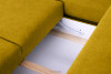 VISNA Kanapa rozkładana do salonu z pojemnikiem na pościel żółta żółty - zdjęcie 9