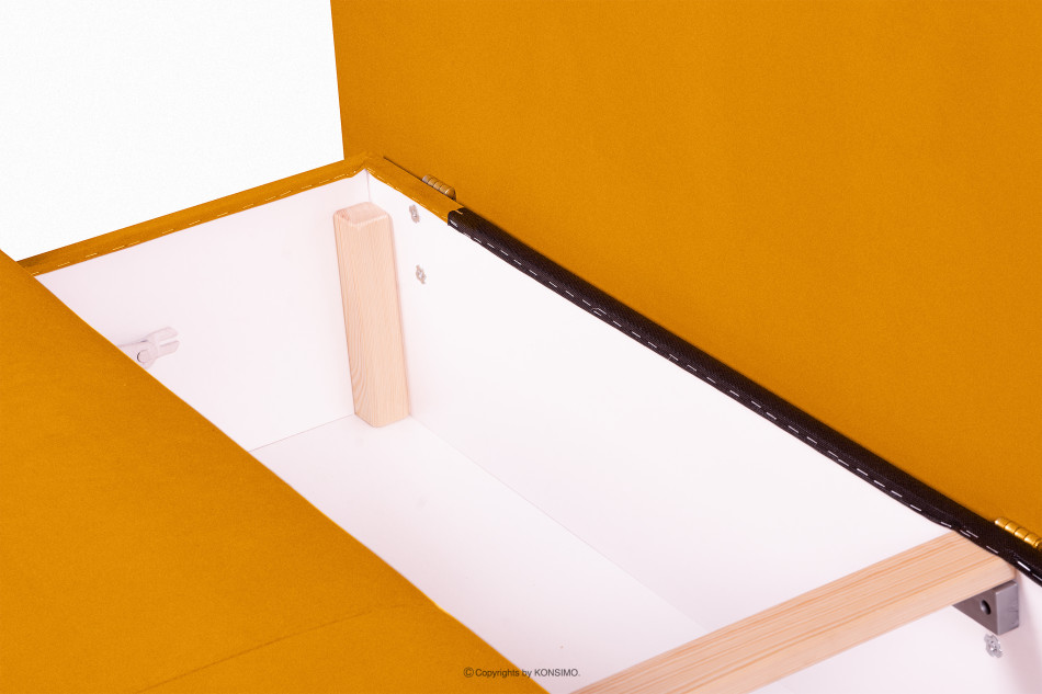 PULMO Prosta kanapa z funkcją spania 140x200 cm matowa żółta żółty - zdjęcie 7