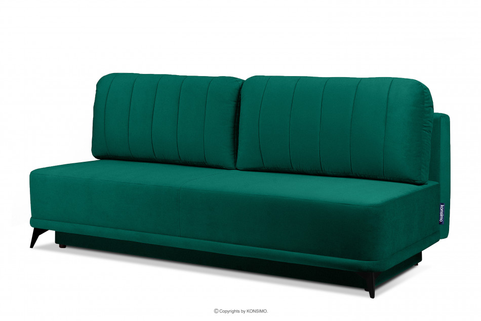 PULMO Prosta kanapa z funkcją spania 140x200 cm matowa ciemnozielona ciemny zielony - zdjęcie 2