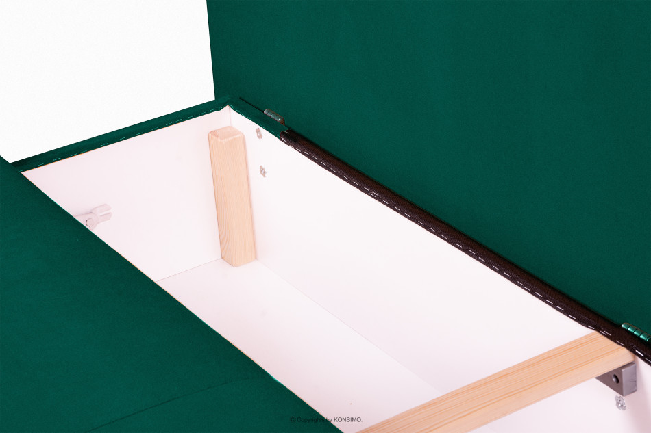 PULMO Prosta kanapa z funkcją spania 140x200 cm matowa ciemnozielona ciemny zielony - zdjęcie 7