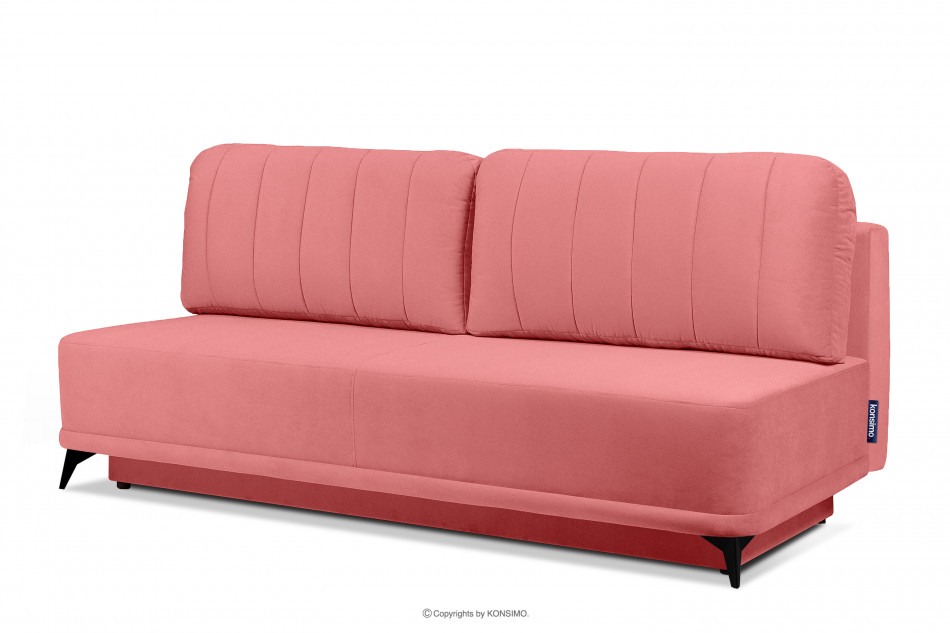 PULMO Prosta kanapa z funkcją spania 140x200 cm matowa różowa różowy - zdjęcie 2