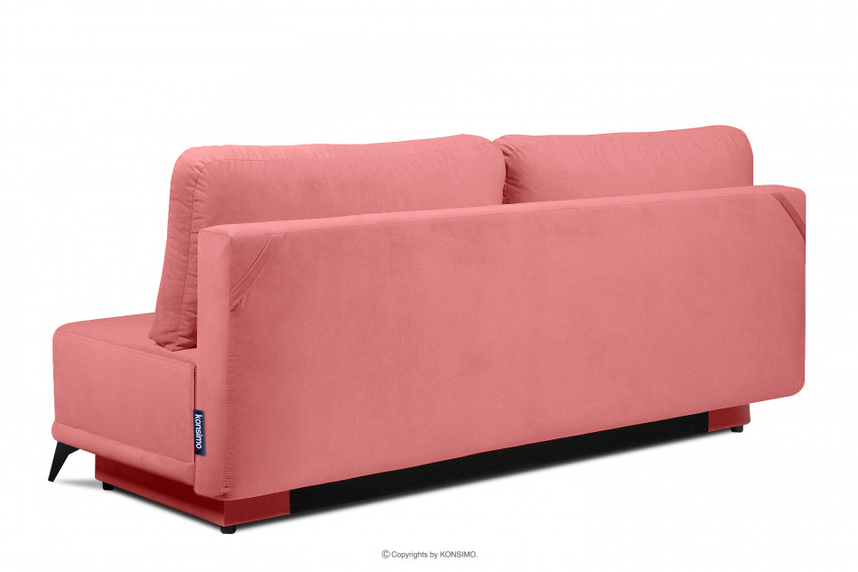 PULMO Prosta kanapa z funkcją spania 140x200 cm matowa różowa różowy - zdjęcie 4