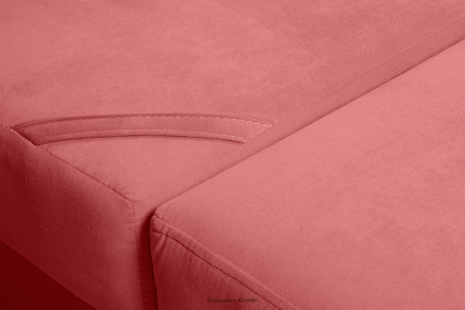 PULMO Prosta kanapa z funkcją spania 140x200 cm matowa różowa różowy - zdjęcie 6