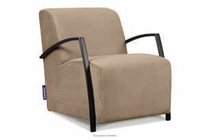 CARO, https://konsimo.pl/kolekcja/caro/ Beżowy nowoczesny fotel do salonu beżowy - zdjęcie