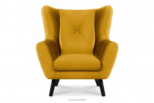 MIRO, https://konsimo.pl/kolekcja/miro/ Elegancki fotel uszak do salonu żółty żólty - zdjęcie