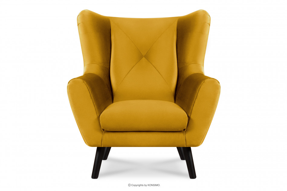 MIRO Elegancki fotel uszak do salonu żółty żólty - zdjęcie 0