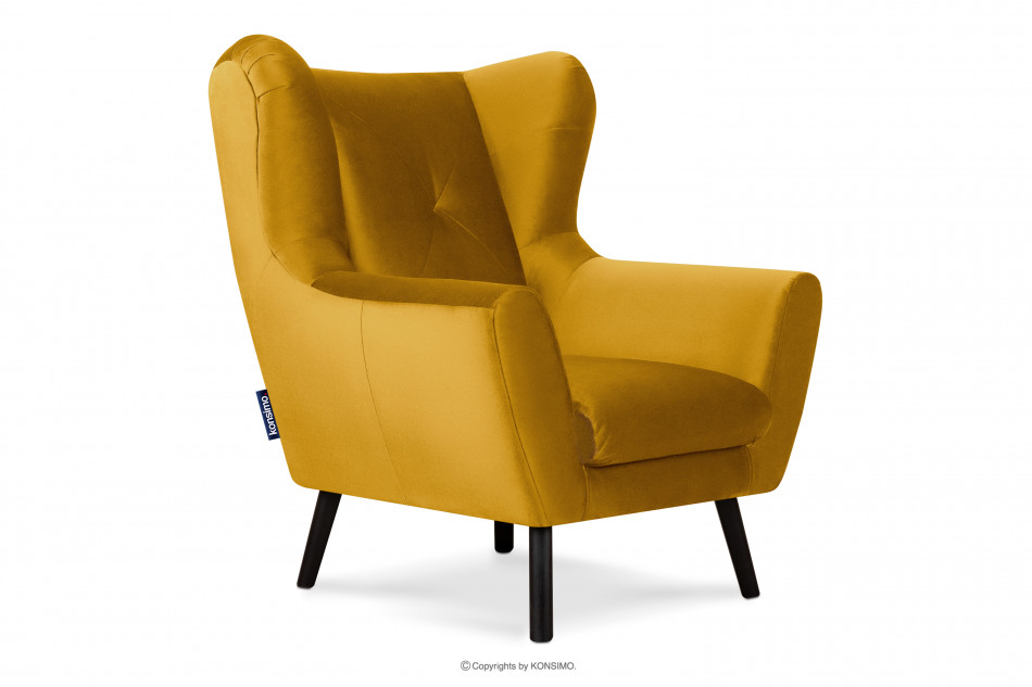 MIRO Elegancki fotel uszak do salonu żółty żólty - zdjęcie 2
