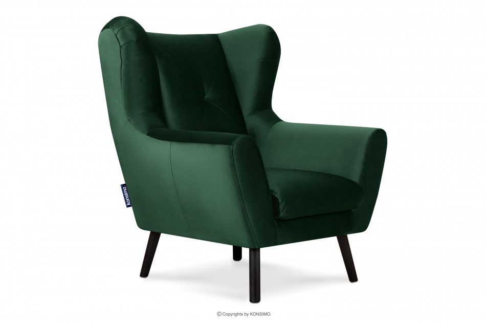 MIRO Fotel uszak elegancki ciemnozielony ciemny zielony - zdjęcie 2