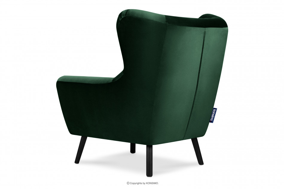 MIRO Fotel uszak elegancki ciemnozielony ciemny zielony - zdjęcie 3