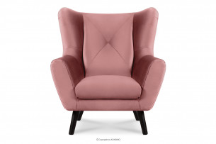 MIRO, https://konsimo.pl/kolekcja/miro/ Różowy fotel uszak do sypialni różowy - zdjęcie