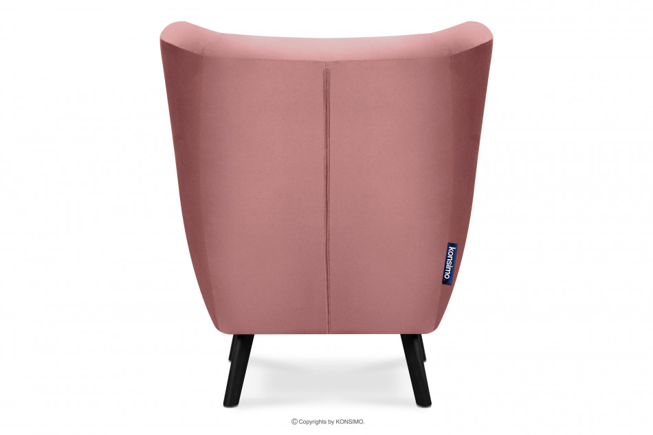 MIRO Różowy fotel uszak do sypialni różowy - zdjęcie 4