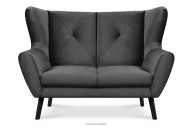 Elegancka sofa dwuosobowa ciemnoszara