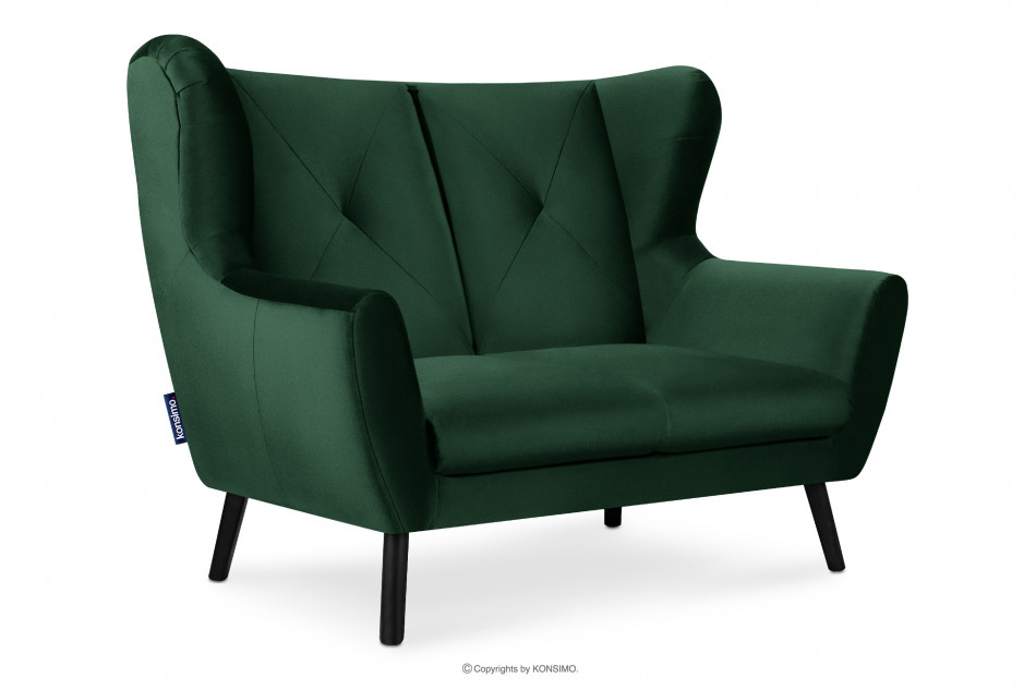 MIRO Ciemnozielona sofa dwuosobowa ciemny zielony - zdjęcie 2