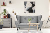 MIRO Elegancka sofa 3 osobowa jasnoszara jasny szary - zdjęcie 2