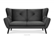 Elegancka sofa trzyosobowa ciemnoszara
