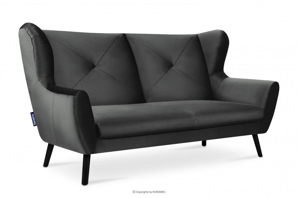 MIRO Elegancka sofa trzyosobowa ciemnoszara ciemny szary - zdjęcie 2