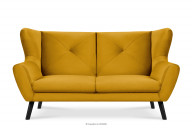 Sofa 3 osobowa do salonu welur żółta