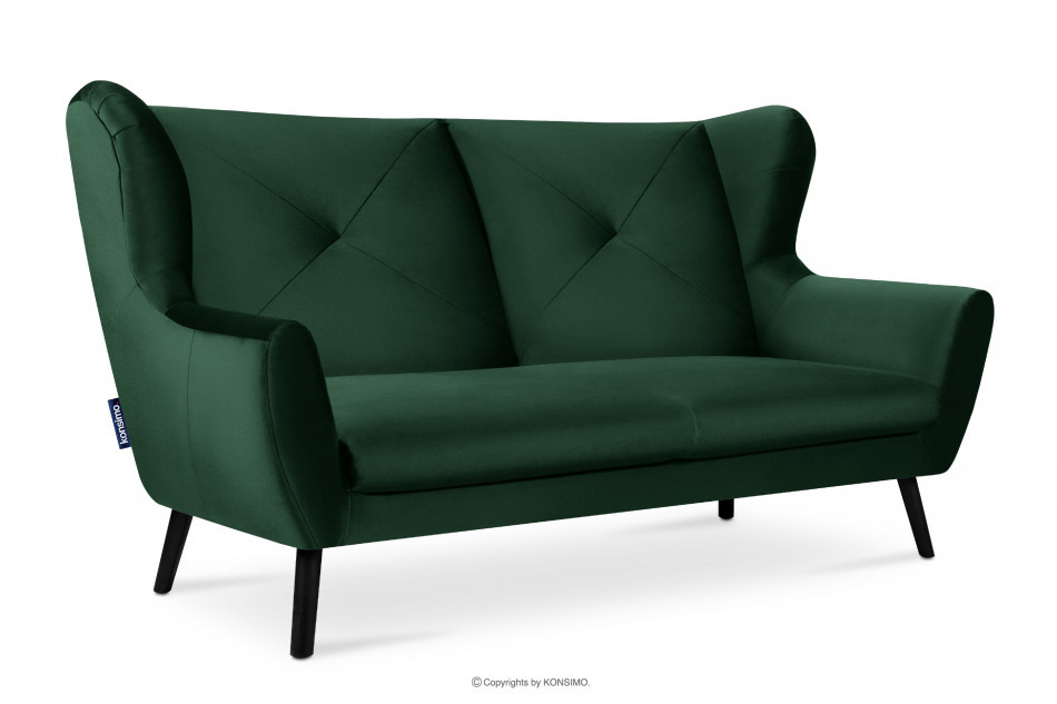 MIRO Ciemnozielona sofa trzyosobowa na nóżkach ciemny zielony - zdjęcie 2