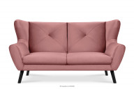 Różowa sofa 3 osobowa welur