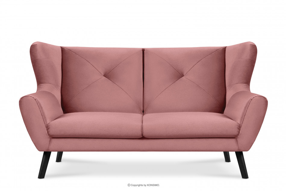 MIRO Różowa sofa 3 osobowa welur różowy - zdjęcie 0