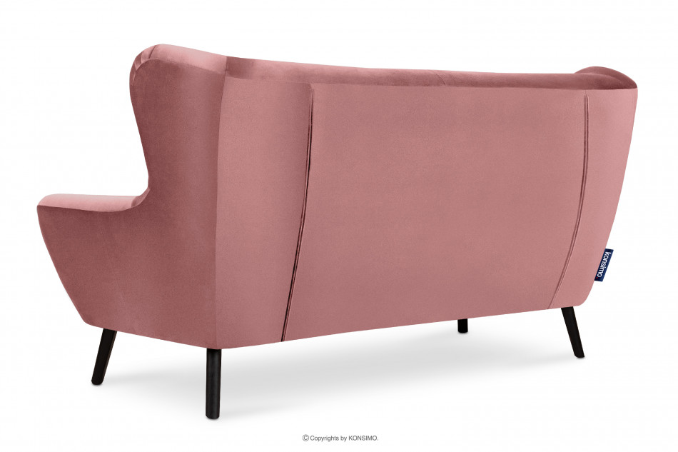MIRO Różowa sofa 3 osobowa welur różowy - zdjęcie 3