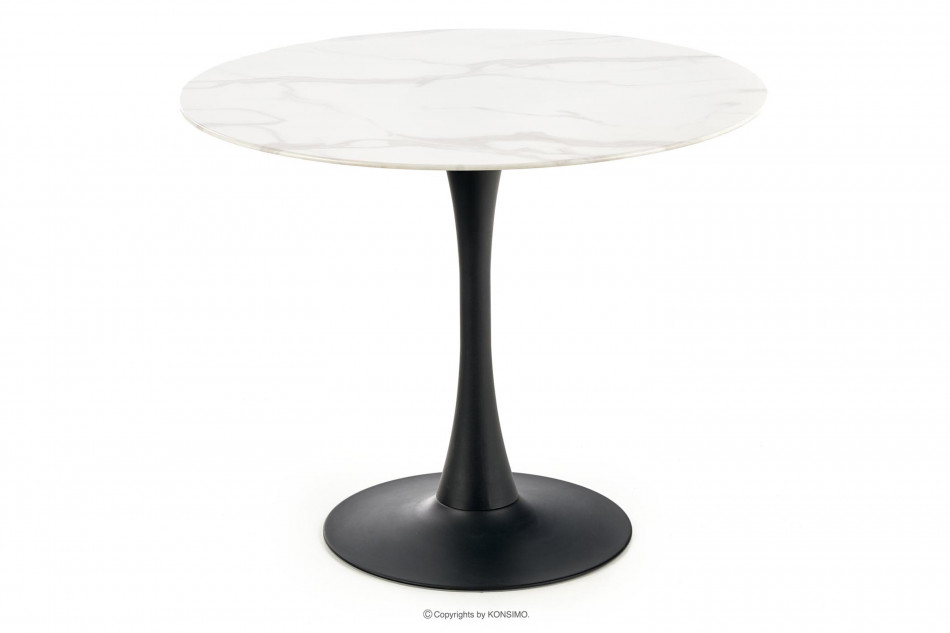 REDERI Okrągły stół na jednej nodze czarno-biały biały/czarny - zdjęcie 0