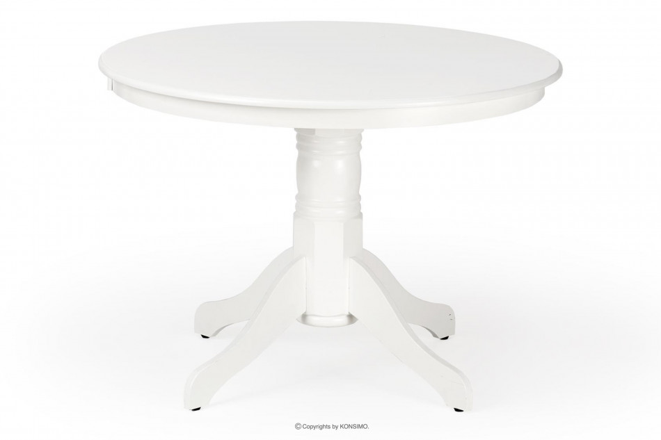 CRAGO Okrągły stół klasyczny do jadalni biały - zdjęcie 0