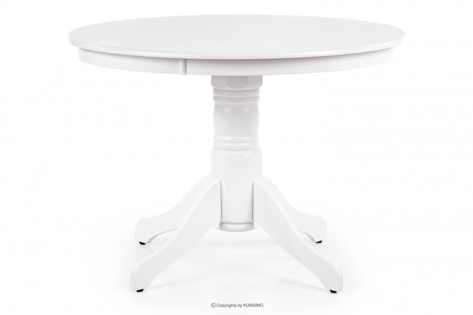 CRAGO Okrągły stół klasyczny do jadalni biały - zdjęcie 2