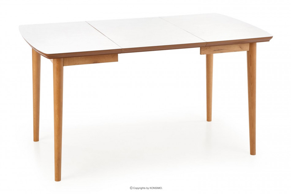 RANGO Drewniany stół rozkładany biały matowy/dąb lefkas - zdjęcie 2