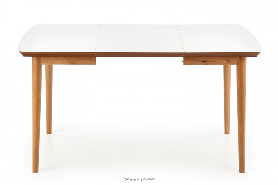 RANGO Drewniany stół rozkładany biały matowy/dąb lefkas - zdjęcie 0