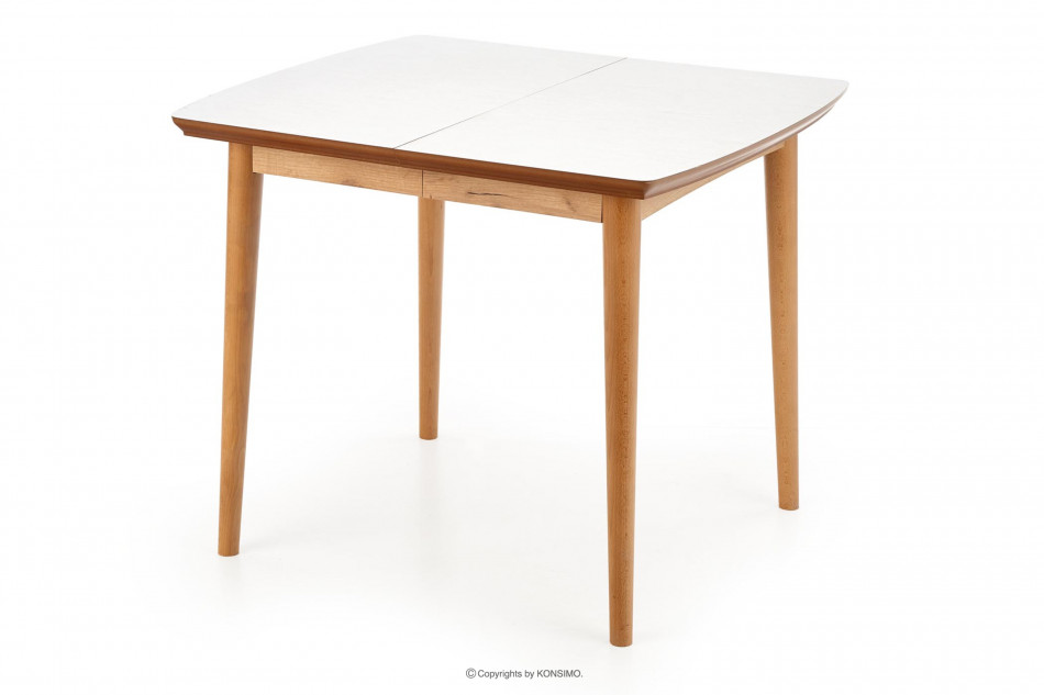 RANGO Drewniany stół rozkładany biały matowy/dąb lefkas - zdjęcie 4
