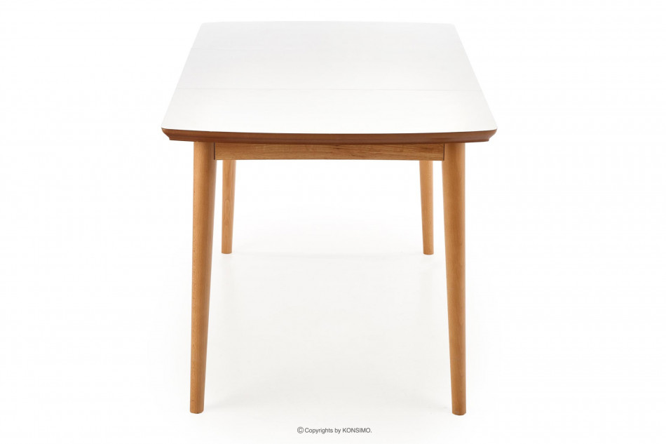 RANGO Drewniany stół rozkładany biały matowy/dąb lefkas - zdjęcie 6