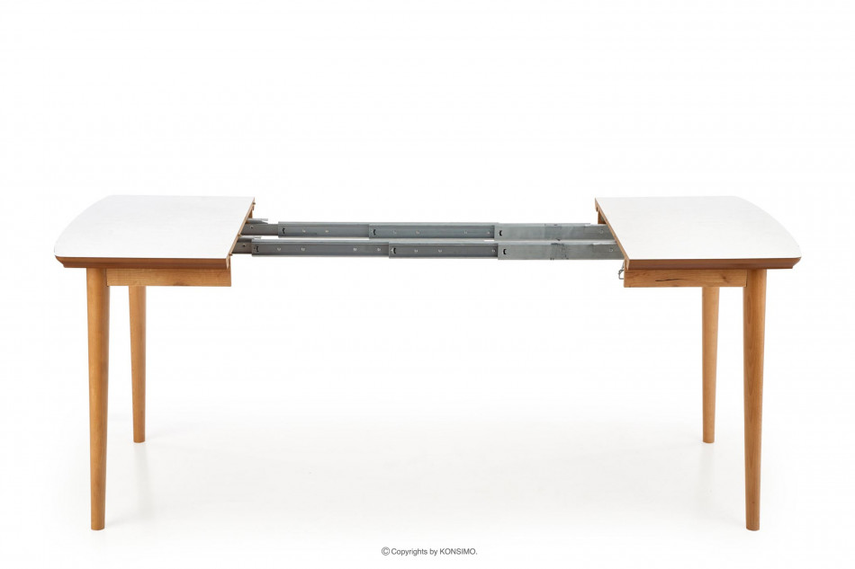 RANGO Drewniany stół rozkładany biały matowy/dąb lefkas - zdjęcie 7