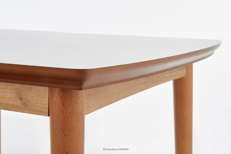 RANGO Drewniany stół rozkładany biały matowy/dąb lefkas - zdjęcie 8