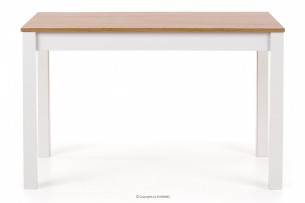 MALLA, https://konsimo.pl/kolekcja/malla/ Prosty stół klasyczny do pokoju 120cm dąb sonoma/biały - zdjęcie