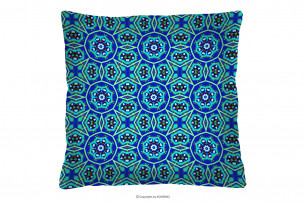 LUCENS, https://konsimo.pl/kolekcja/lucens/ Niebieska poduszka we wzory 40x40 niebieski/turkusowy - zdjęcie