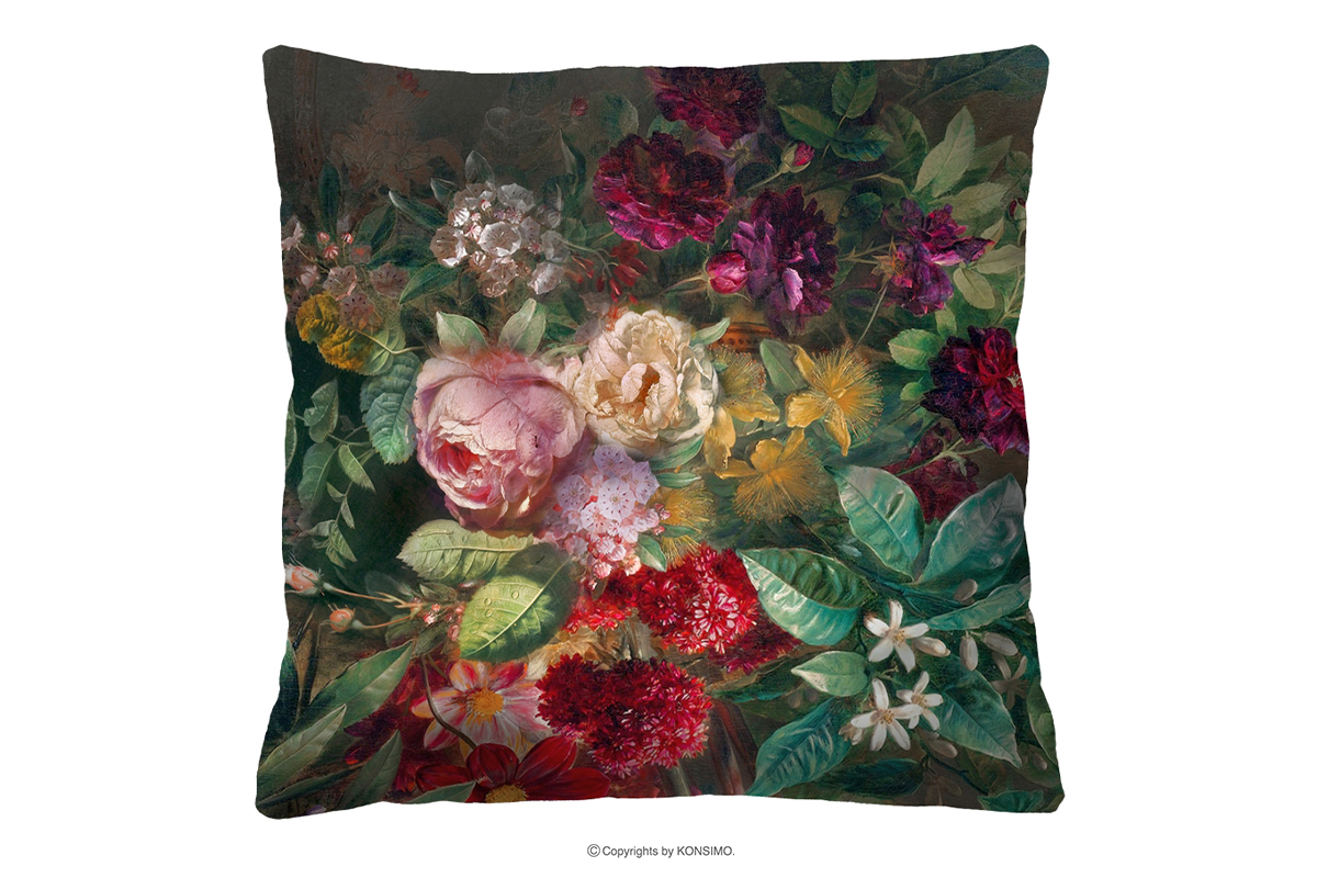 Kolorowa poduszka w kwiaty 40x40
