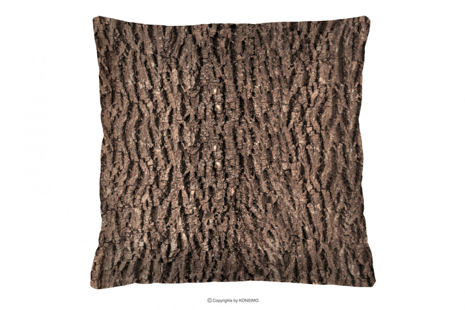 TERRES Poduszka kora drzewa ciemny brązowy/beżowy - zdjęcie