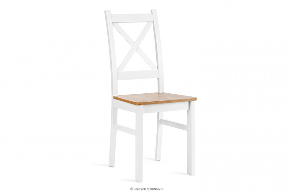 DAVI Skandynawski stół z krzesłami do kuchni dąb craft złoty/biały - zdjęcie 6