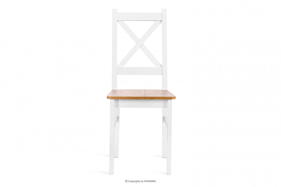 DAVI Skandynawski stół z krzesłami do kuchni dąb craft złoty/biały - zdjęcie 5