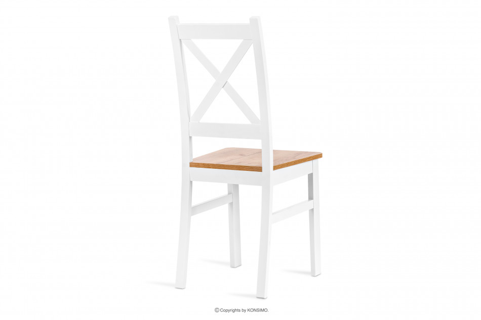 DAVI Skandynawski stół z krzesłami do kuchni dąb craft złoty/biały - zdjęcie 8