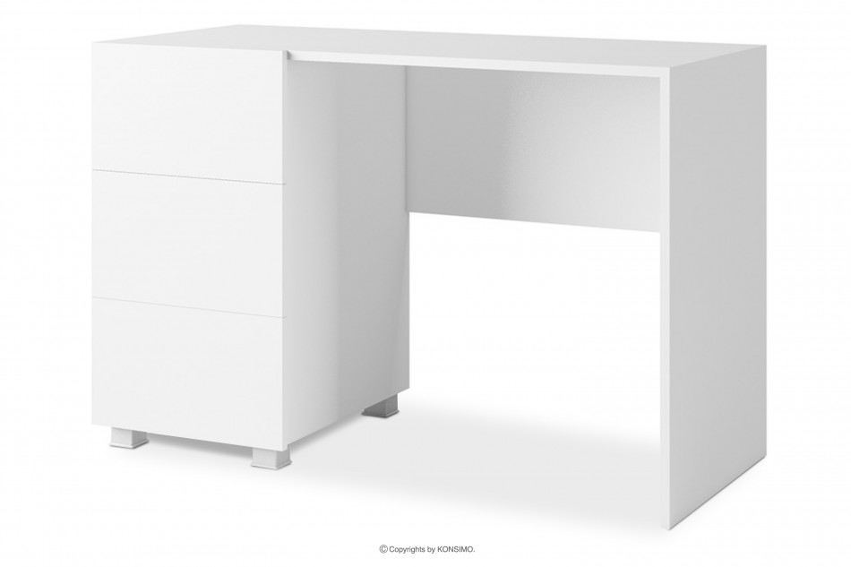 PAVO Biurko białe z szufladami do gabinetu biały połysk - zdjęcie 0