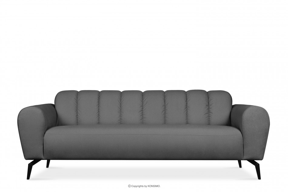 RUBERO Sofa trzyosobowa na nóżkach jasnoszara jasny szary - zdjęcie 0